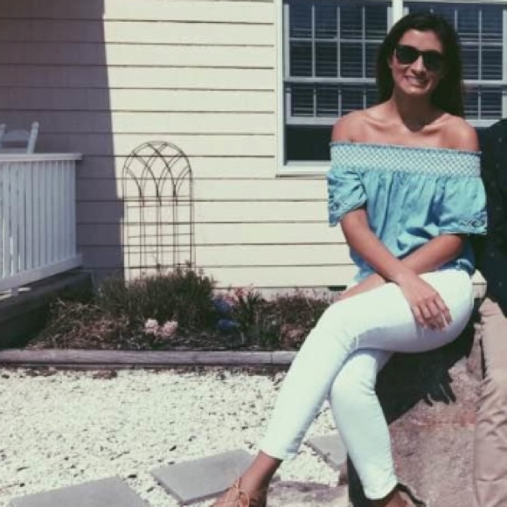 Off the shoulder jean top